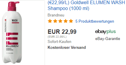 Sehr gutes Beispiel für eine Grundpreisangabe bei eBay